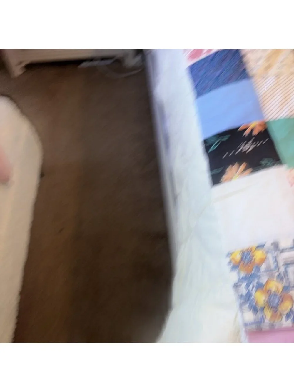 Vintage 68x82 Patchwork Cotton Print Quilt Topper